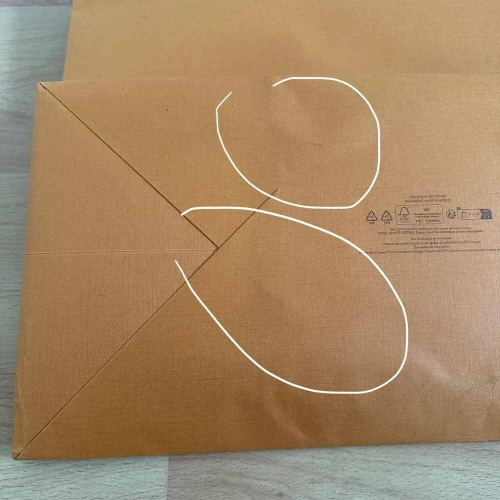 LV Louis Vuitton Paper Shopping Bag - orange XL, 19.25